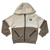 Mayoral Ivory & Tan Zip-Up Hooded Sweatshirt - Size 5