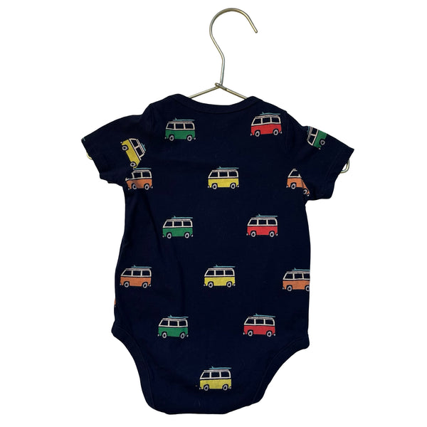 Baby Gap Navy Surf Van Print Onesie Bodysuit - Size 6-12 Mo