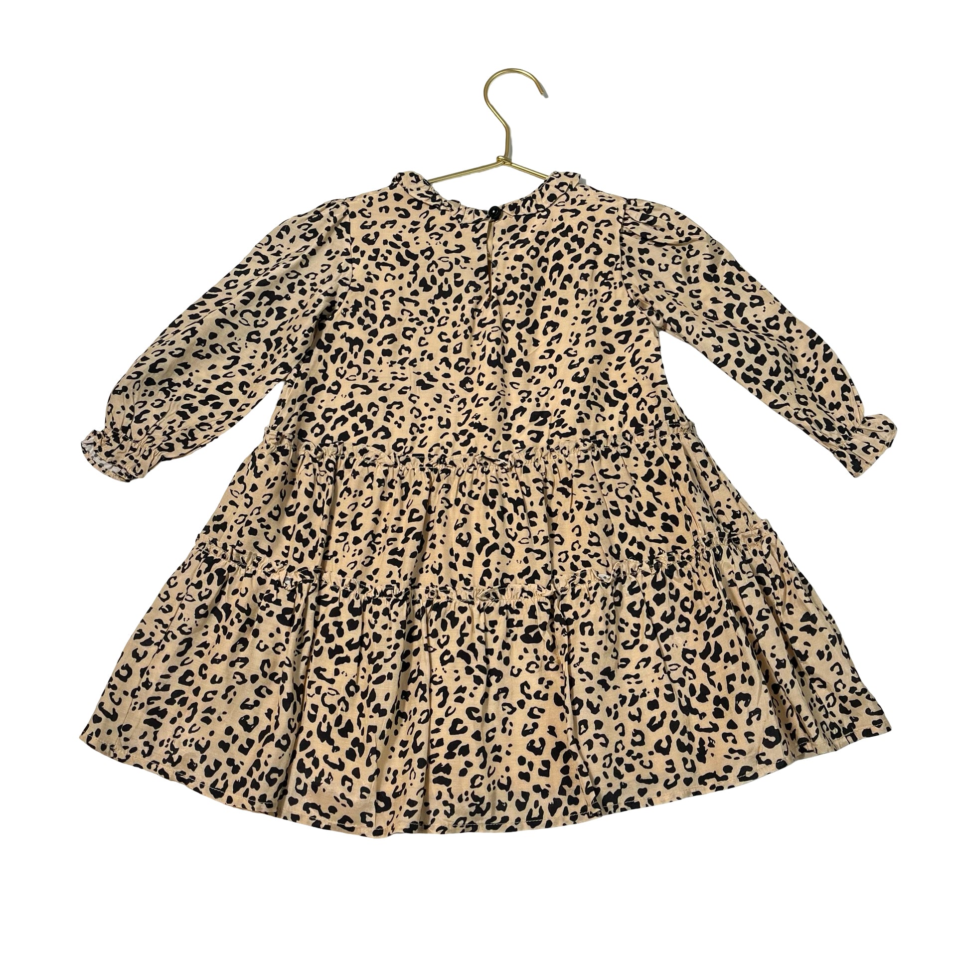 Deux Par Deux Tan Leopard Print Dress - Size 3