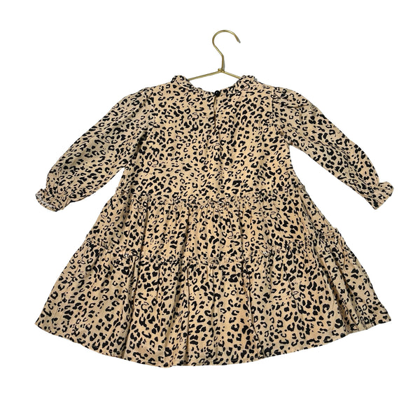 Deux Par Deux Tan Leopard Print Dress - Size 3