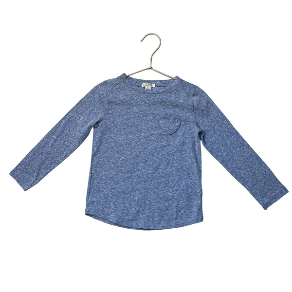 Crewcuts Heather Blue Heart Pocket Shirt - Size XXS 2-3