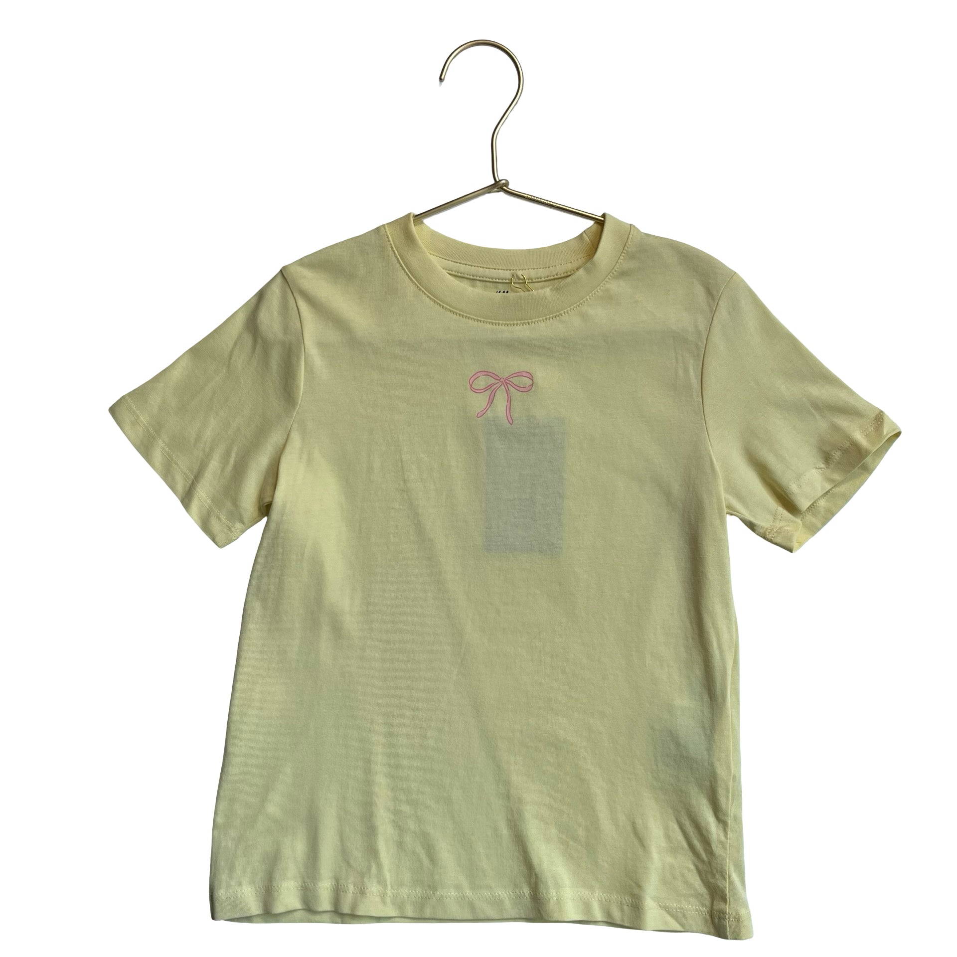 H&M Yellow & Pink Bow Print T-Shirt - Size 5T-6
