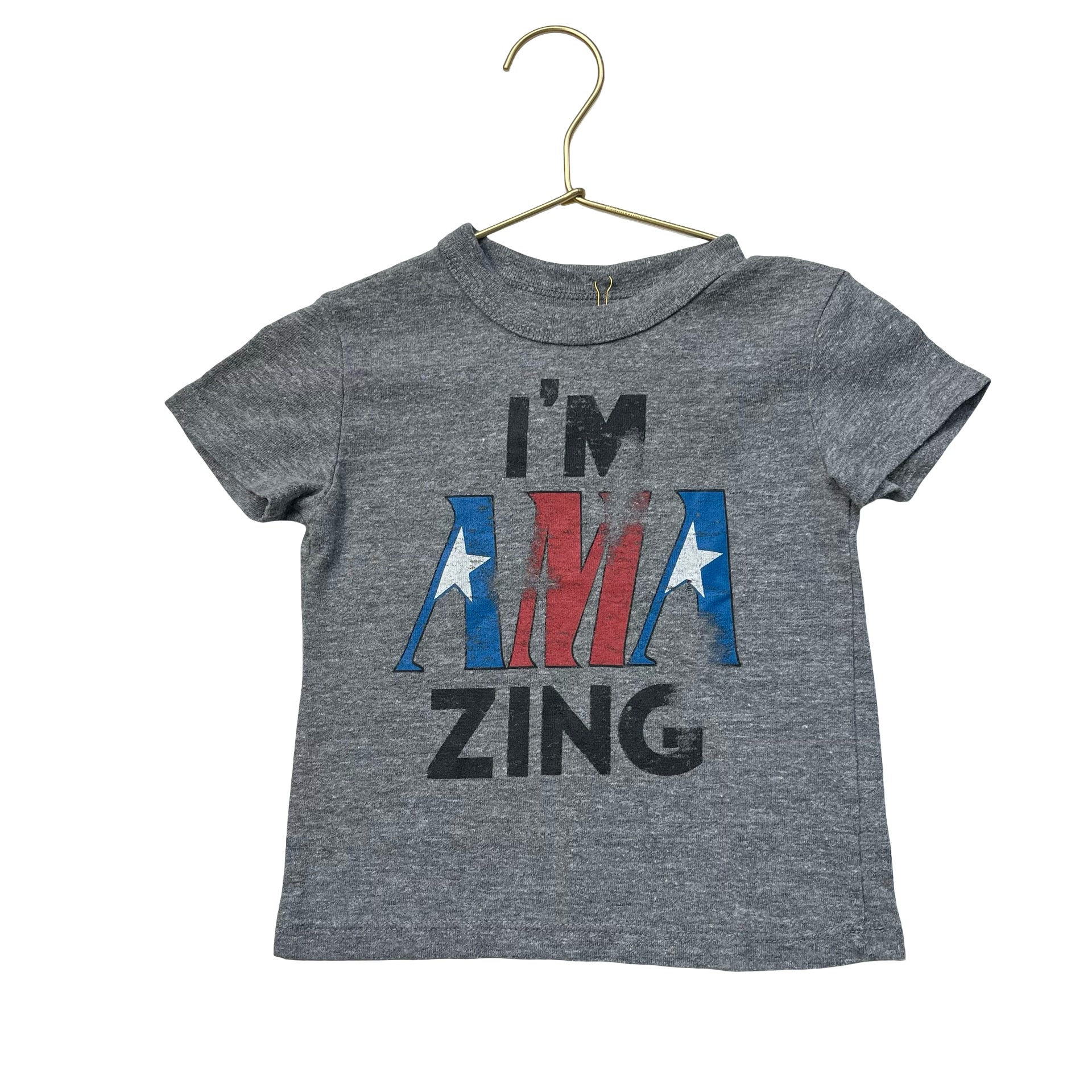 Chaser Gray, Red & Blue 'I'm Amazing' T-Shirt - Size 3