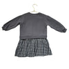Zara 'Mon Petit Tresor' Gray Sweatshirt & Check Dress - Size 2-3