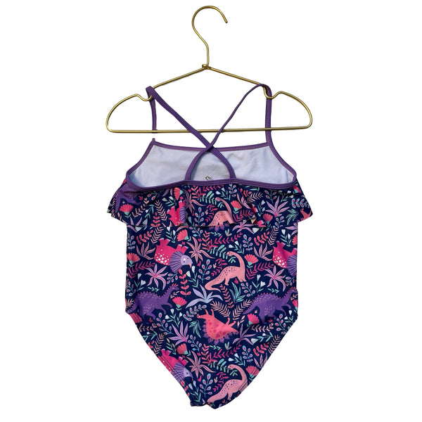 Andy & Evan Navy, Purple, Pink Dino Print Swim Suit - Size 5