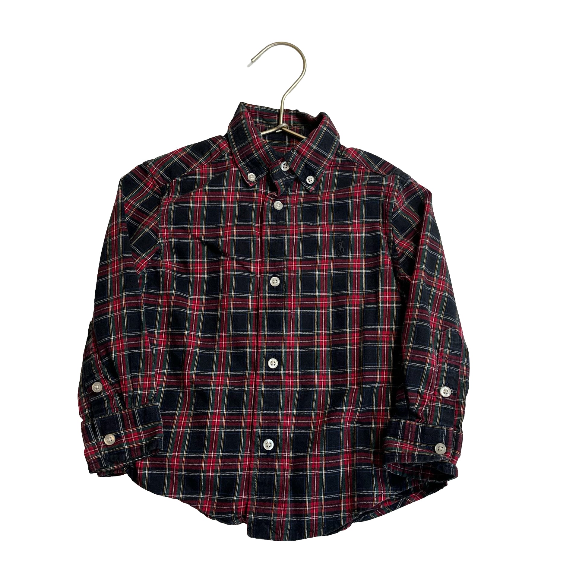 Ralph Lauren Black & Red Tartan Plaid Button Down - Size 2