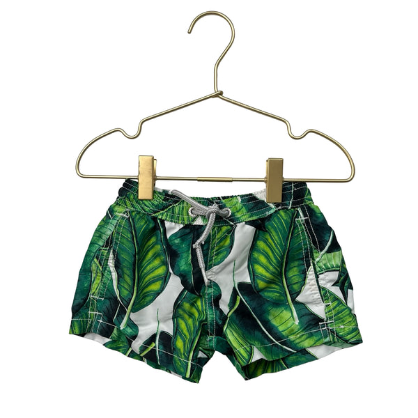 MC2 St. Barth Green Tropical Leaf Print Swim Suit - Size 2Y