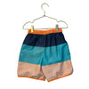 Wonder Nation Navy, Teal, Orange Striped Swim Trunks - Size 4T