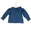 H&M Denim Flower Print Button Down Blouse - Size 5T