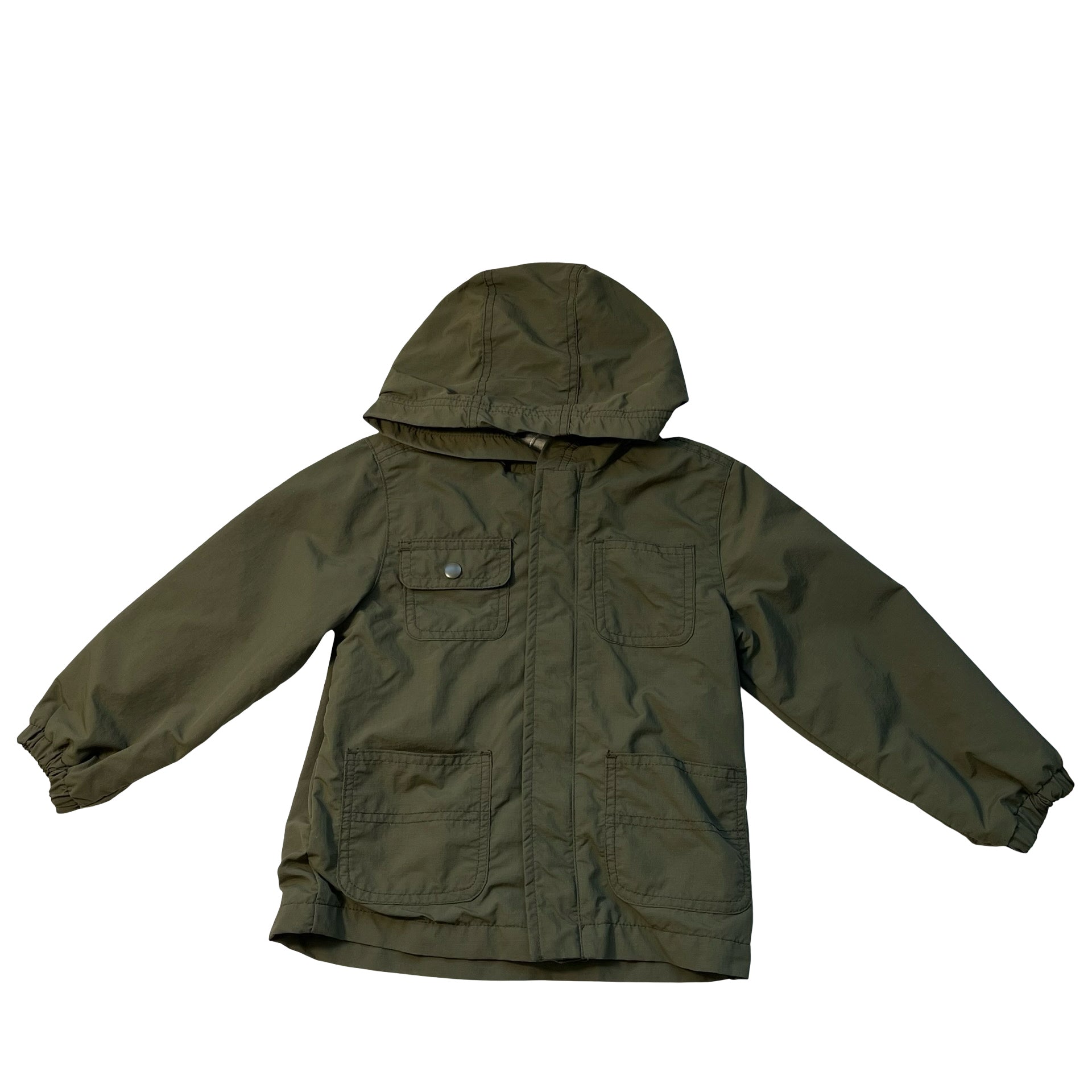 Old Navy Jersey Lined Olive Green Hoolded Field Jacket - Size 4T
