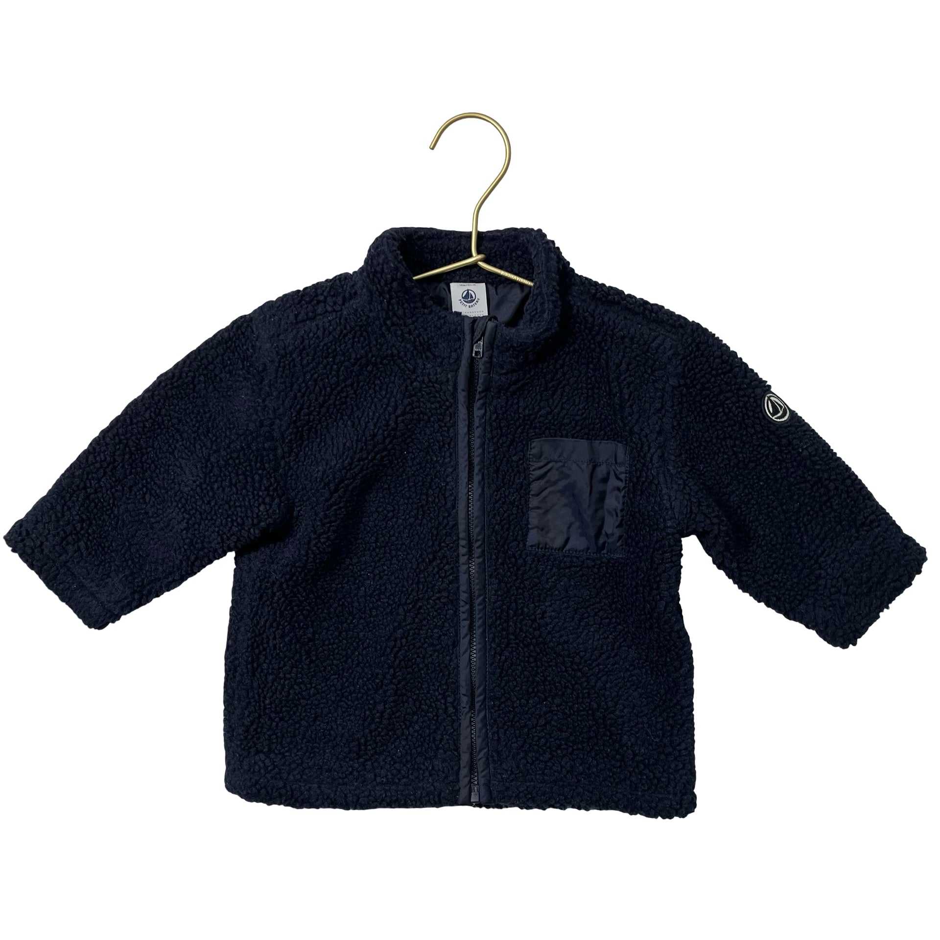 Petit Bateau Navy Sherpa Jacket - Size 18 Mo