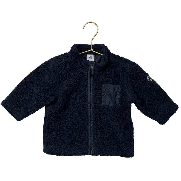 Petit Bateau Navy Sherpa Jacket - Size 18 Mo