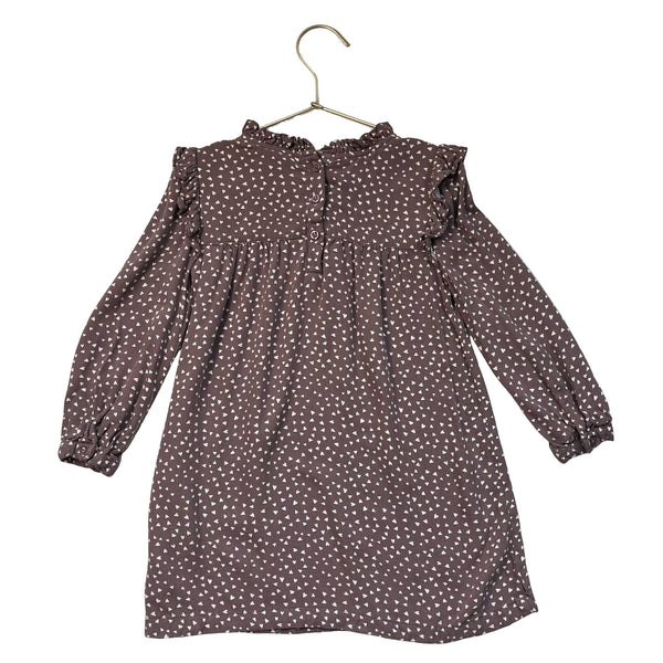 Gap Kids Dusty Plum & Ivory Heart Print Dress - Size XS 4-5