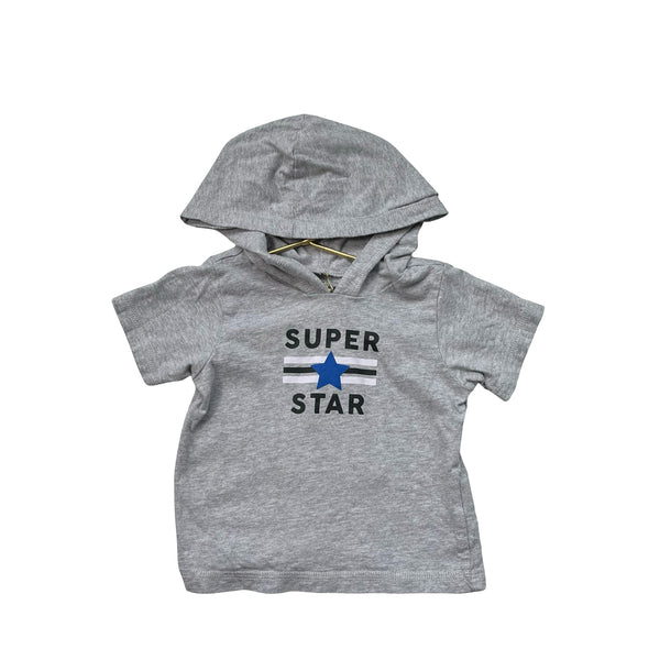 Bundles Gray 'Super Star' Hooded Tee - Size 12-18 Mo