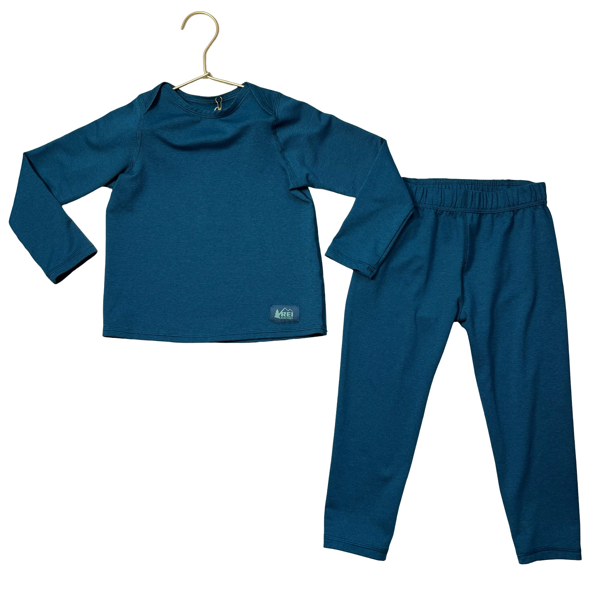 REI Dark Teal Striped Base Layer Set - Size 3T