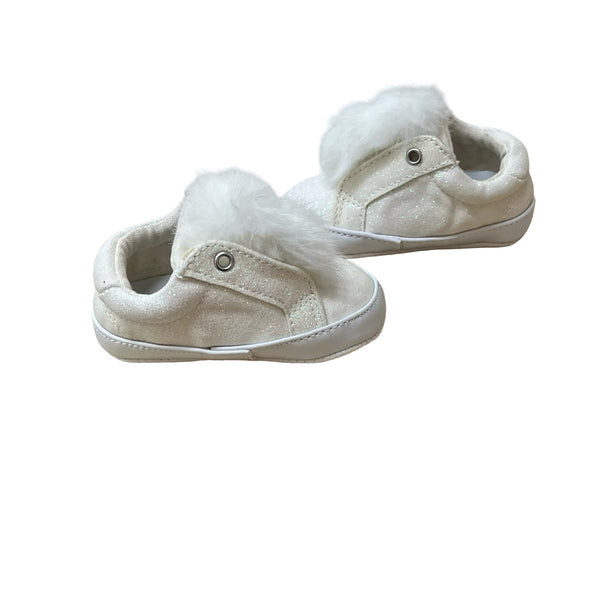 Sam Edelman Ivory Sparkle & Pom Pom Soft Sole Shoes - Size 2