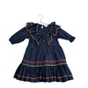 Something Navy Navy Embroidered Long Dress - Size 18 Mo