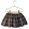 Mayoral Tan, Green, Yellow Plaid Metallic Tulle Pleated Skirt - Size 4
