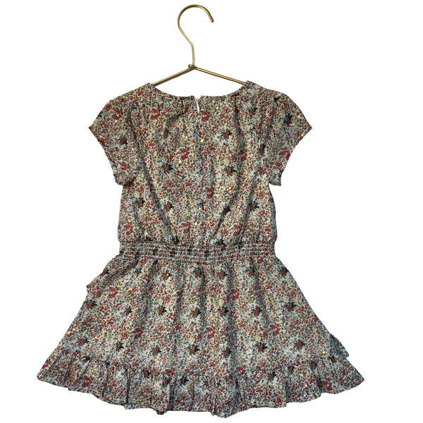 Imoga Floral & Gold Metallic Chiffon Dress - Size 2