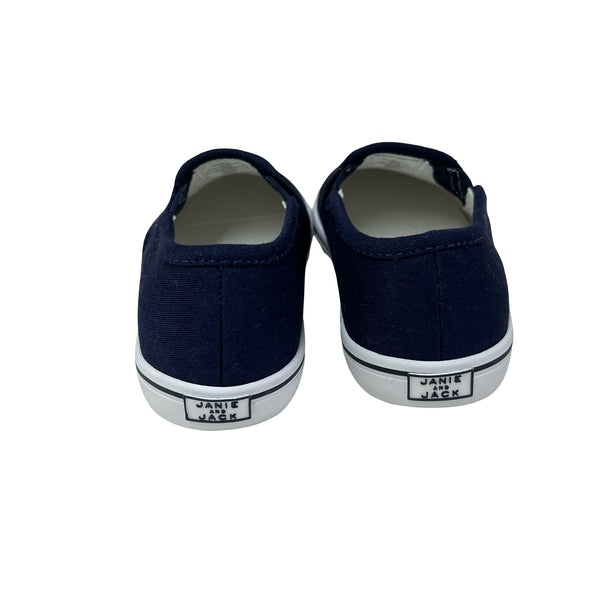 Janie and Jack Navy Canvas Slip-On Sneakers - Size 10
