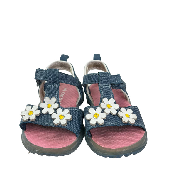Carter's Denim Daisy Sandals - Size 5