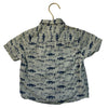 Zara Mint Green & Navy Fish Print Button Down Shirt - Size 18-24 Mo