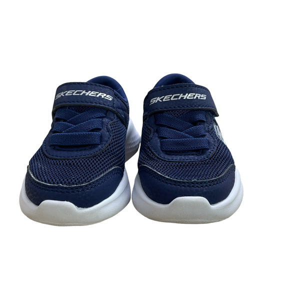 Skechers Navy & White Velcro Sneakers - Size 5