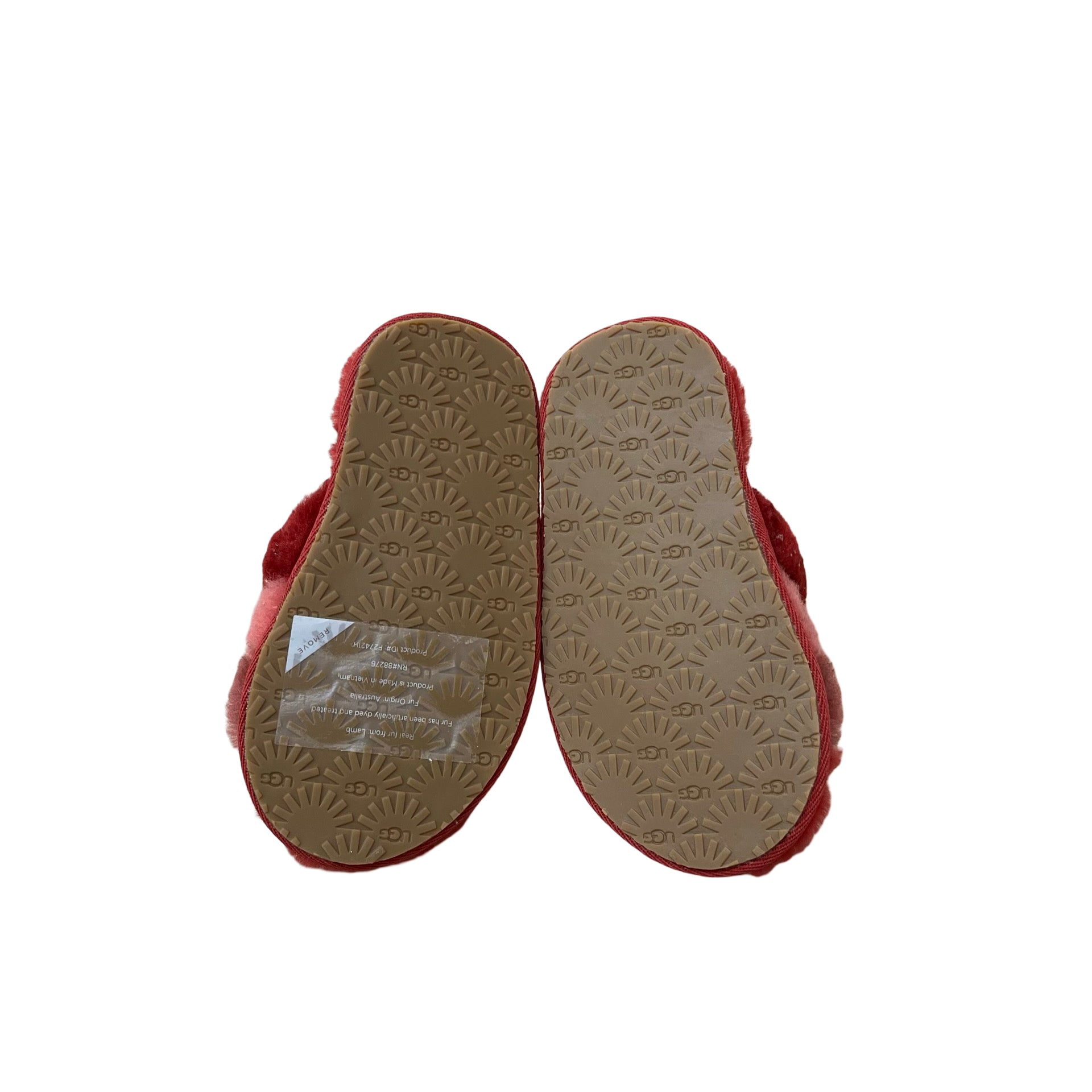 UGG Red Shearling Slippers - Size 8