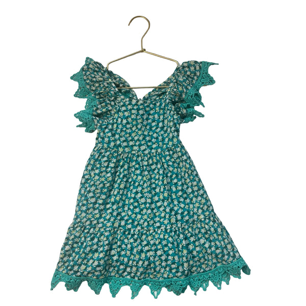 Peek Teal Floral Dress - Size 2T