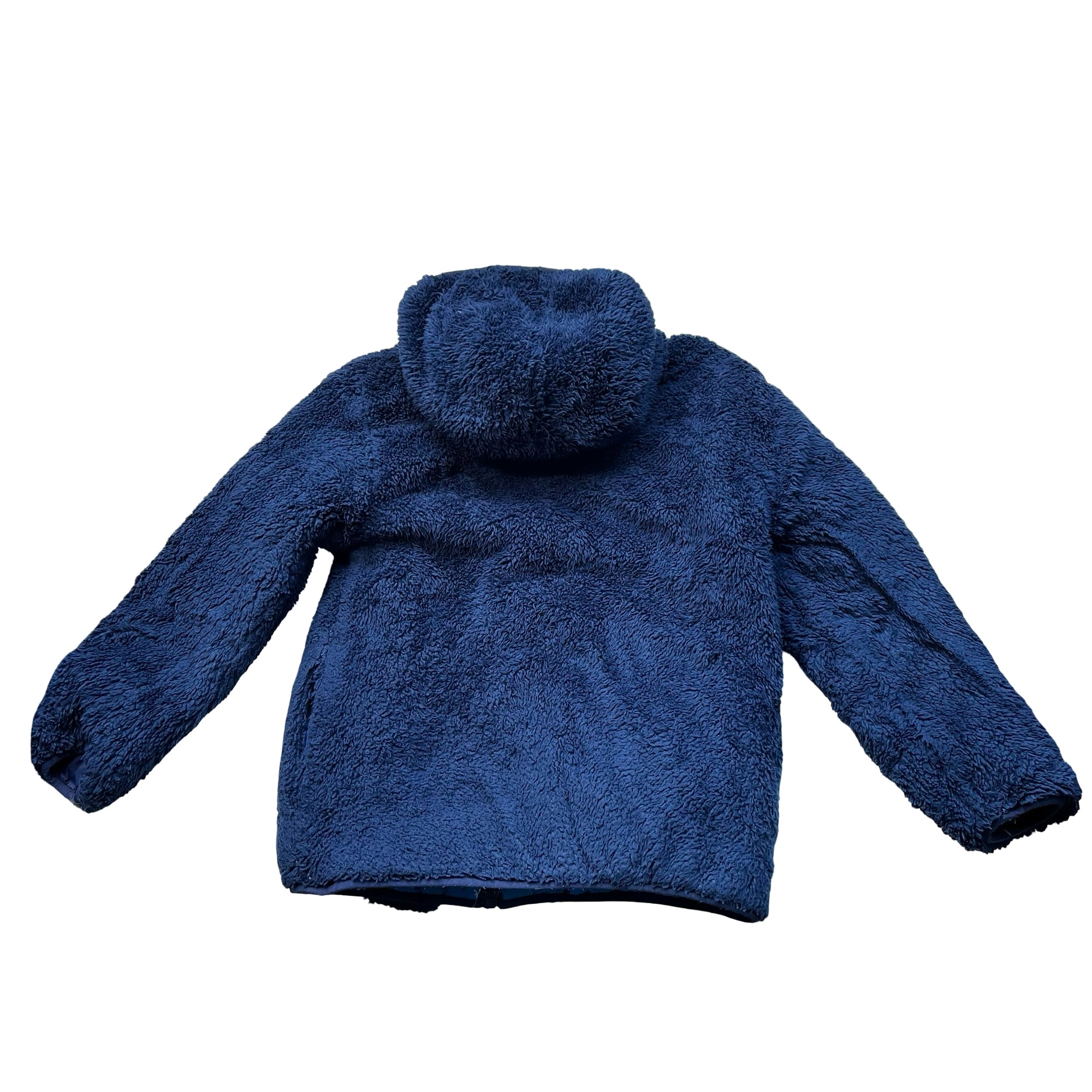 Eddie Bauer Reversible Navy Sherpa & Blue Hooded Jacket - Size S 7-8