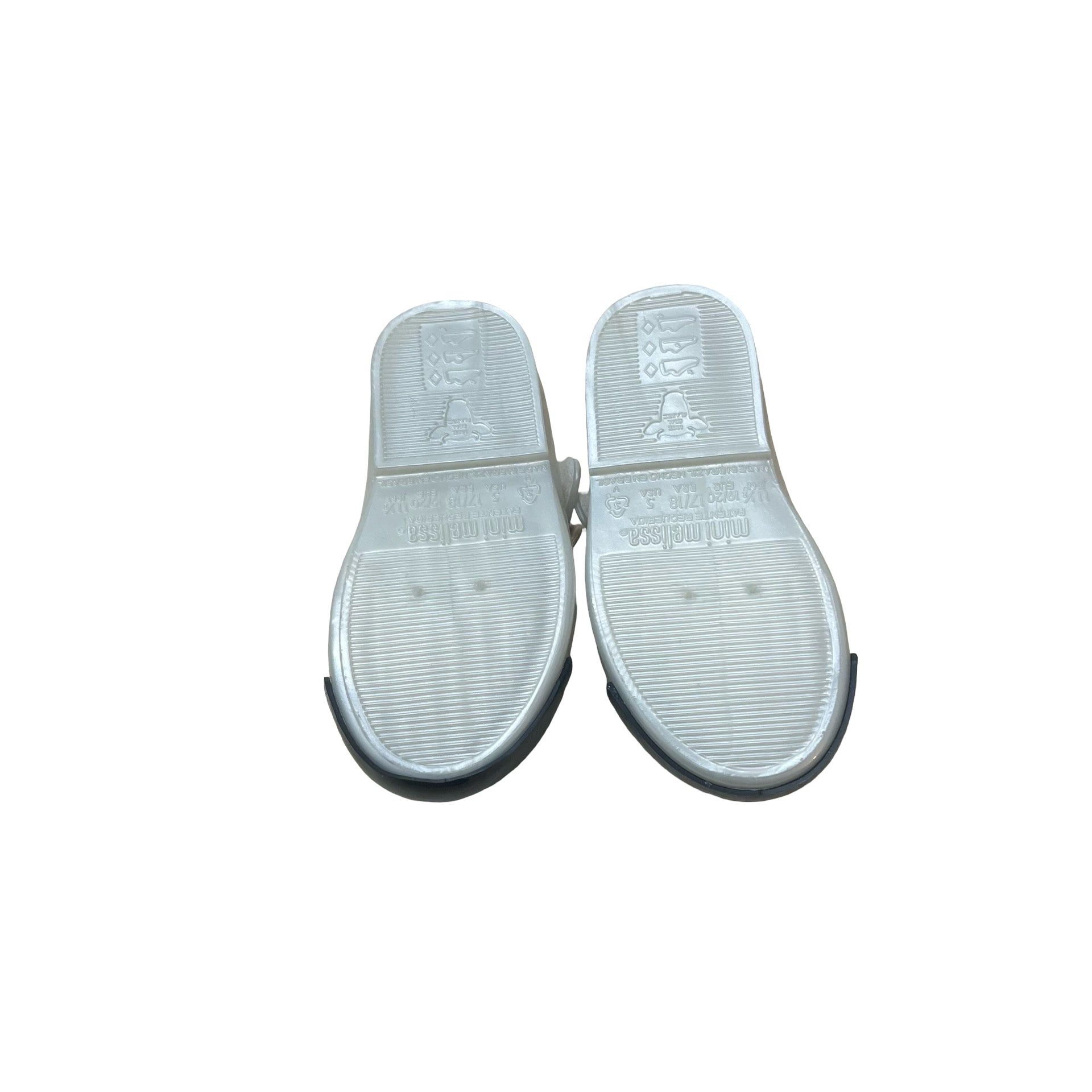 Mini Melissa Ivory Iridescent & Black Mary Jane Shoes - Size 5