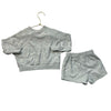 Rylee & Cru Mint Green Terry Shell Pattern Sweatshirt & Shorts Set -12-18 Mo
