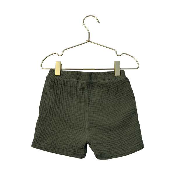 Zara Olive Green Cotton Gauze Shorts - Size 3-4