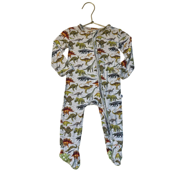 Little Bum Bums Dinosaur Print Footed PJS - Size 9-12 Mo