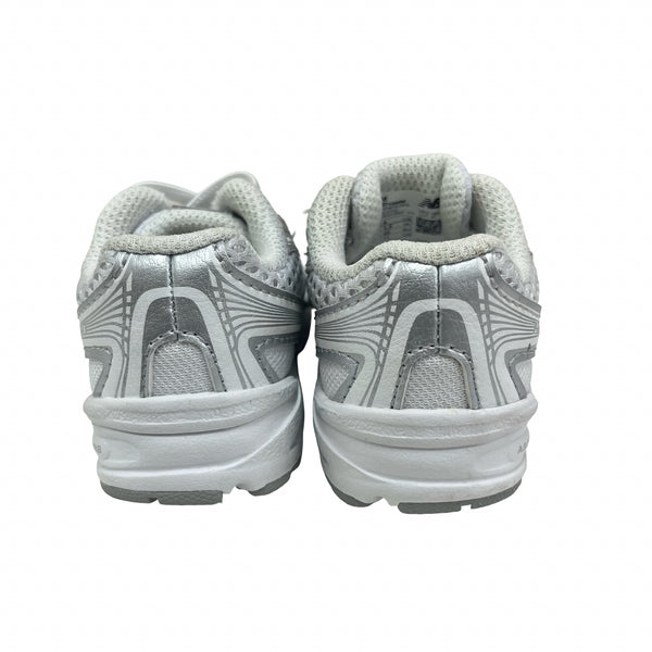 New Balance White & Silver Sneakers - Size 4
