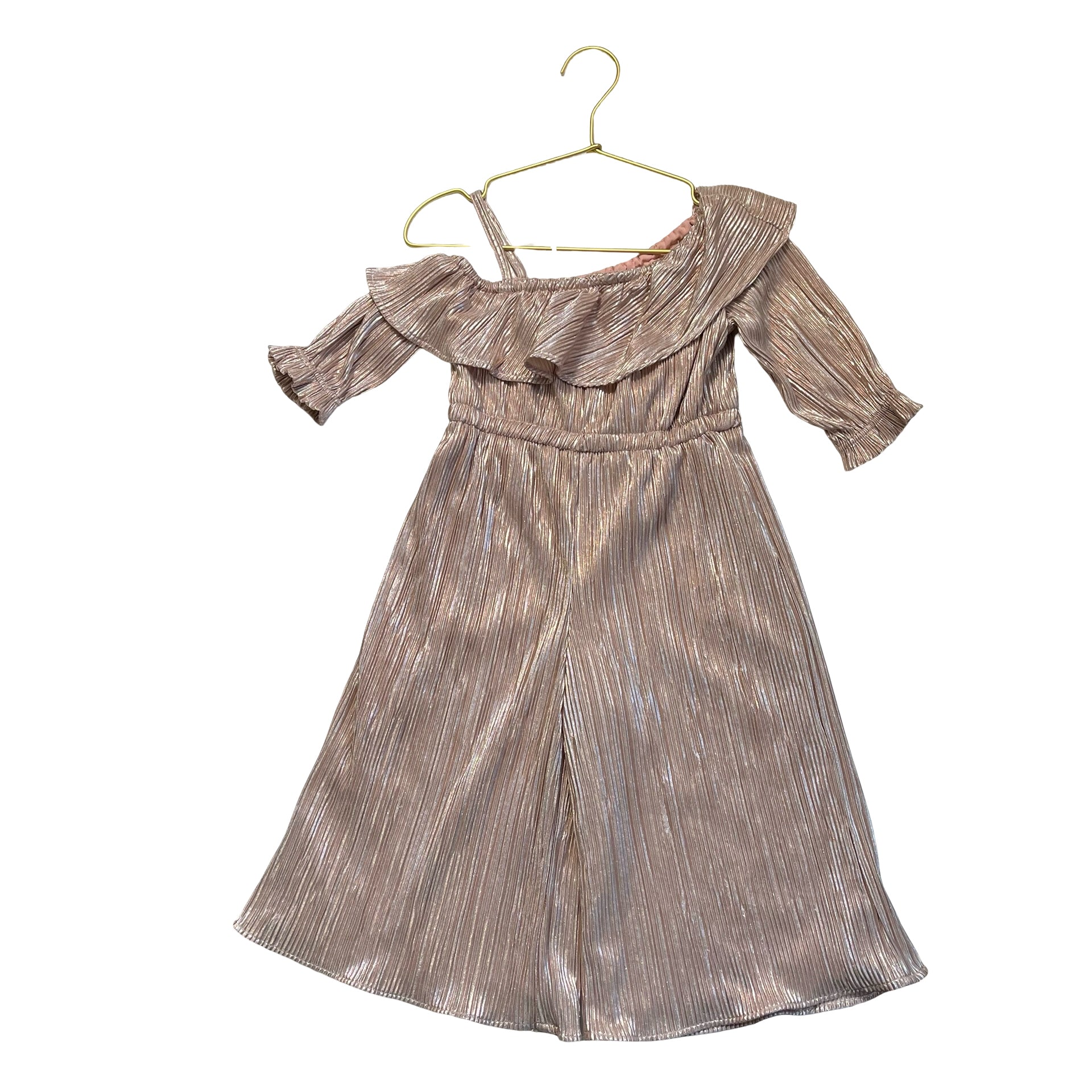 Janie and Jack x Rachel Zoe Rose Gold Metalic Jumpsuit - Size 2T