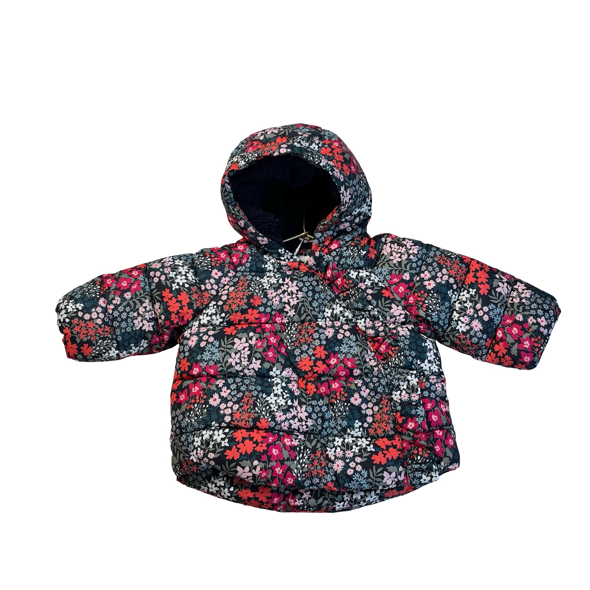 Baby Gap Floral Hooded Puffer Jacket - Size 0-6 Mo