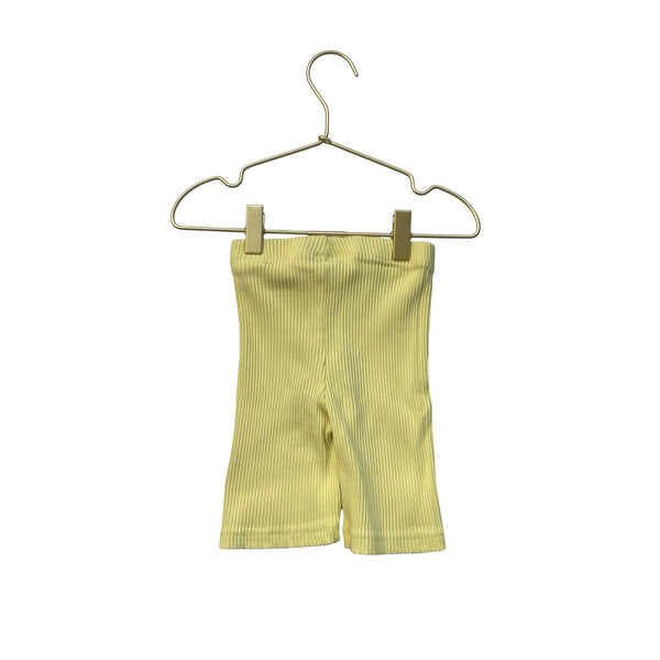 Zara Yellow Ribbed Bike Shorts - Size 5
