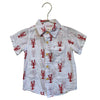 Me & Henry White & Red Lobster Print Button Down Shirt - Size 2-3Y