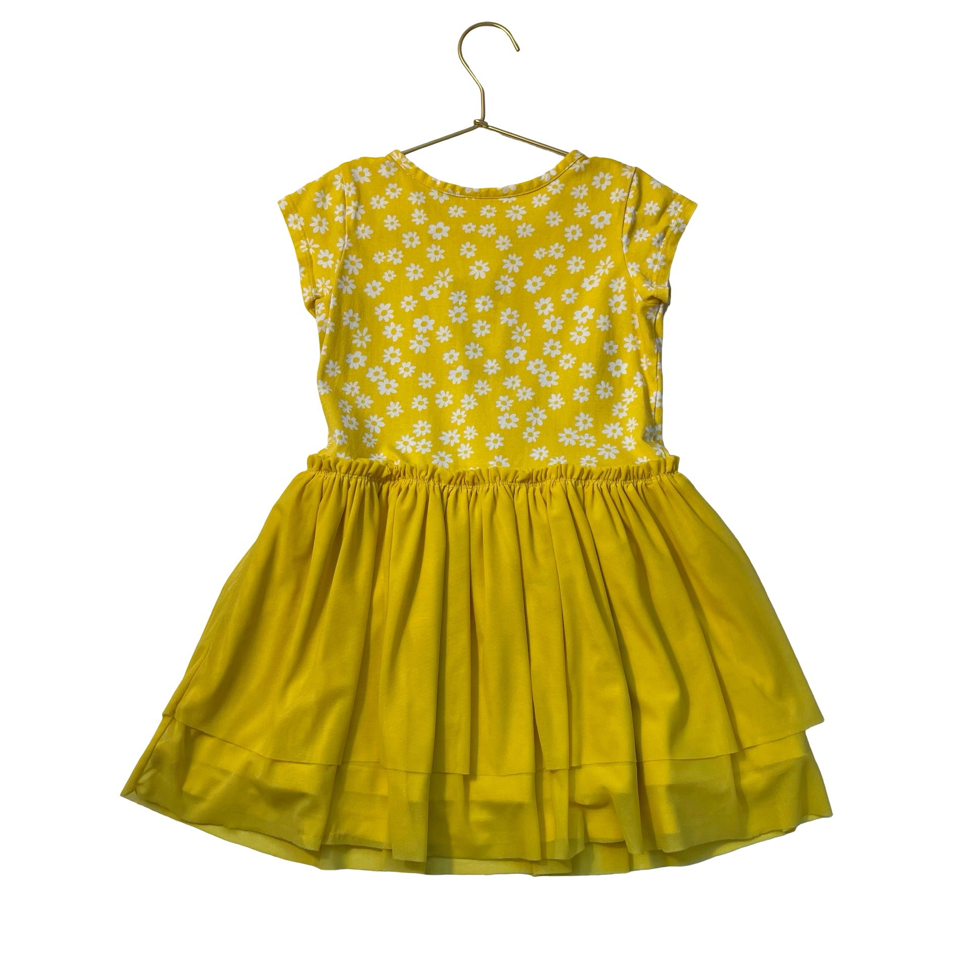 Hanna Andersson Yellow Flower  Print & Tulle Dress - Size 5