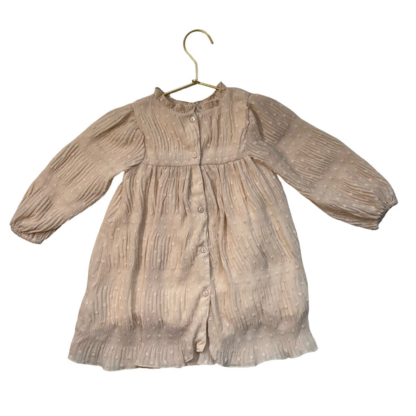 Zara Blush Chiffon Dot Dress - Size 18-24 Mo