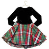 Bonnie Jean Black Velour & Red, Green, Metallic Silver Plaid Dress - Size 6X