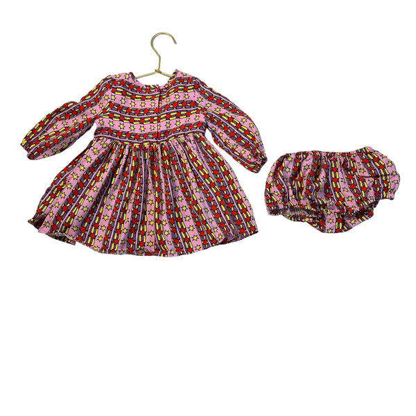 Stella McCartney Kids Pink, Purple, Yellow, Red Star Dress & Bloomers - 6 Mo
