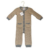 7 A.M. Enfant 100% Cotton Tan & Gray Chunky One-Piece Romper w Tags - 12-18 Mo