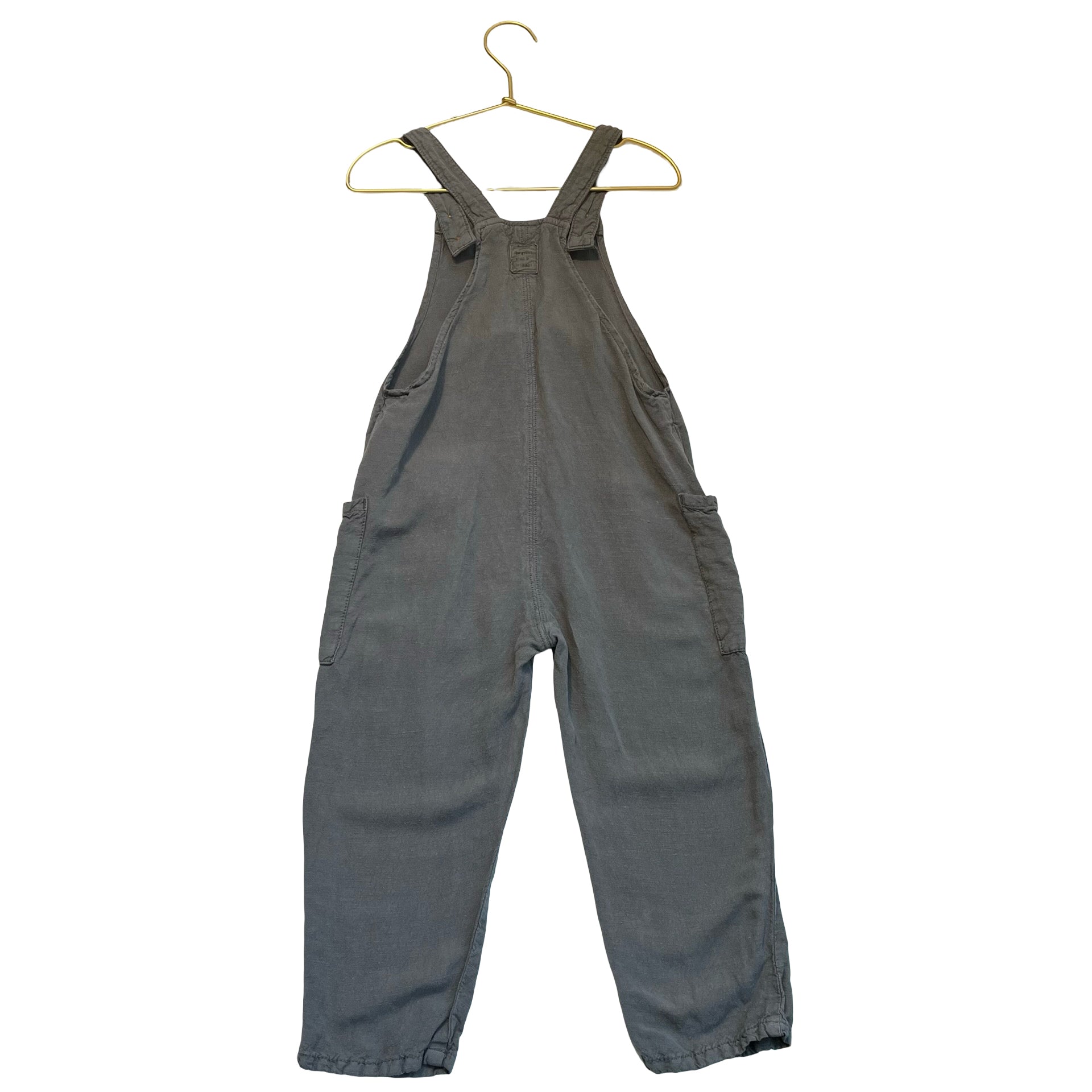 Zara Gray Linen-Blend Overalls - Size 2-3