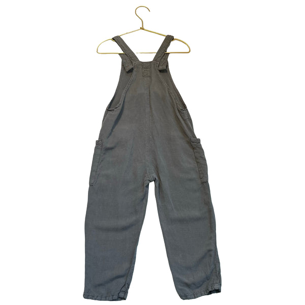 Zara Gray Linen-Blend Overalls - Size 2-3