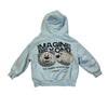 Zara Light Green 'Imagine Beyond' Bear Hooded Sweatshirt - Size 2