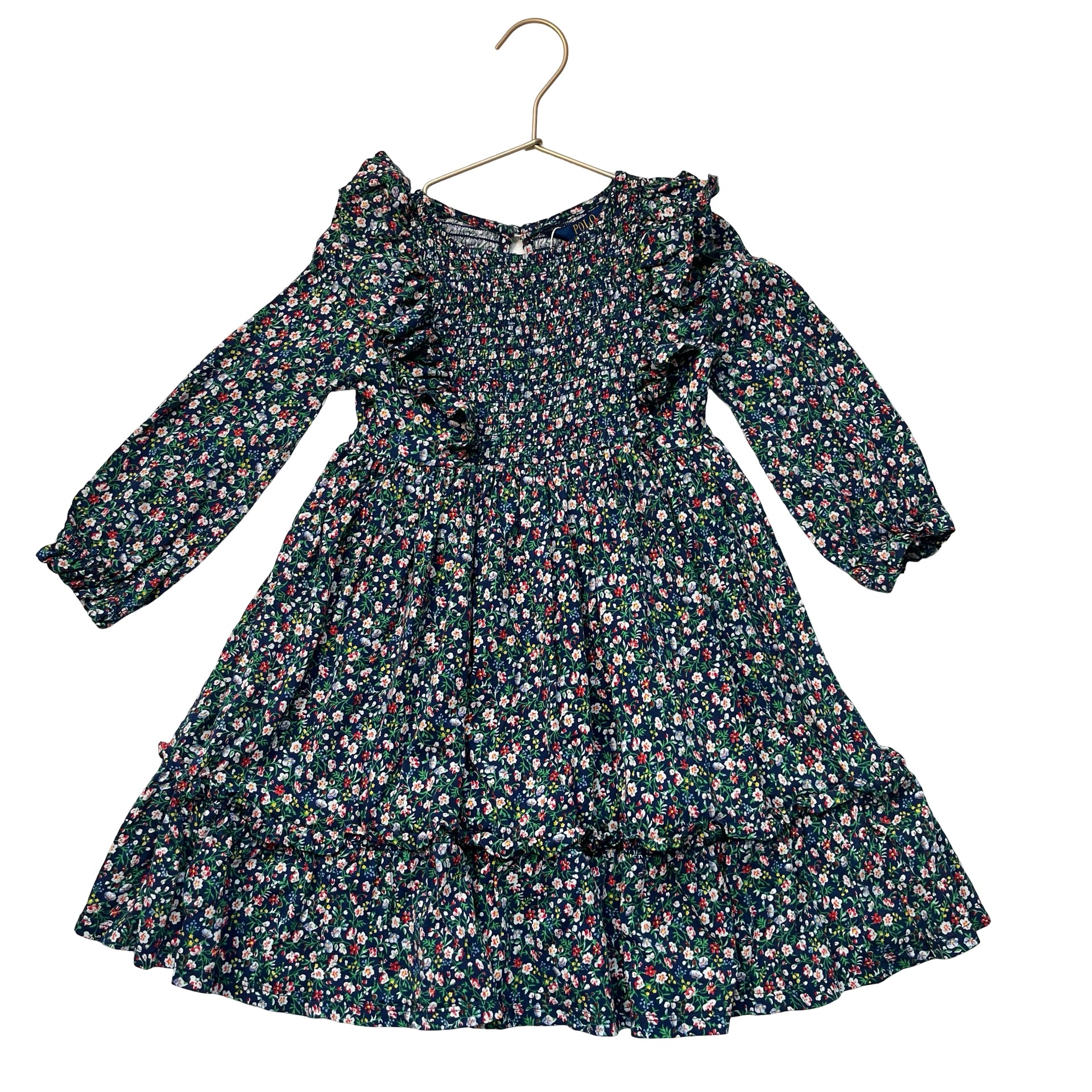 Polo Ralph Lauren Navy Floral Smocked Dress - Size S 7