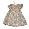 Louis Louise Ivory & Peach Floral & Metallic Striped Dress - Size 6