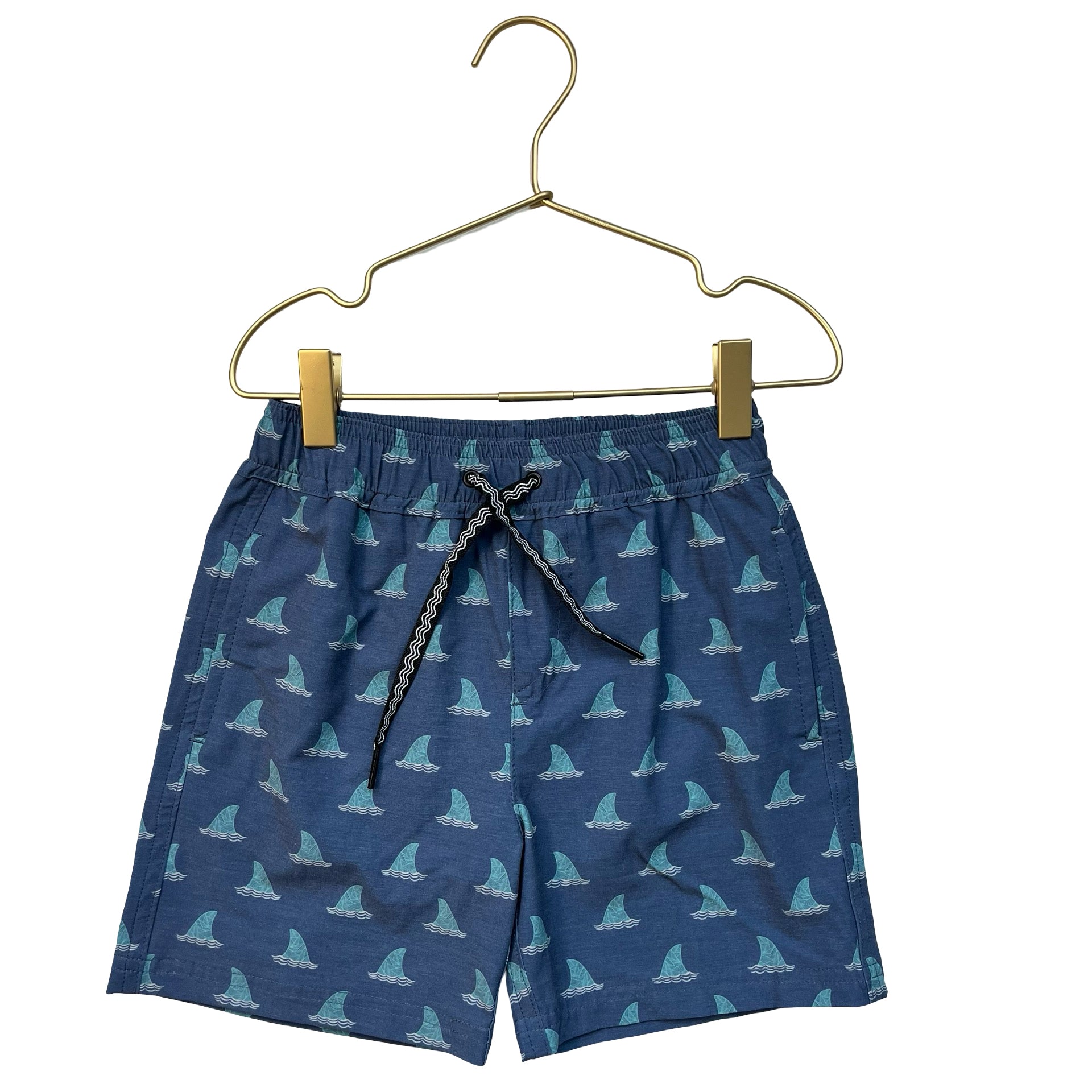 Feather 4 Arrow Blue & Green Shark Fin Swim Trunks - Size 6